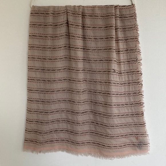 Frye Womens Shawl Scarf Pastel Western Wool Boho Fringed Southwestern Navajo - Picture 1 of 5